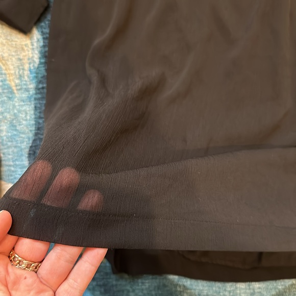 H & M LONG SLEEVE BLACK BLOUSE DRESS SZ 12 NWOT - Picture 2 of 5